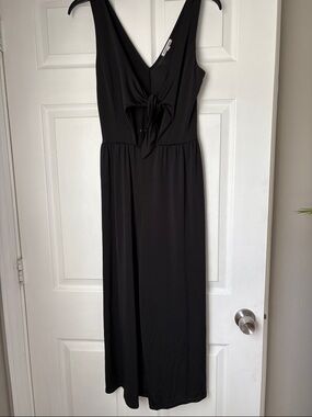 Charlotte Russe Black Tie-Front Maxi Dress